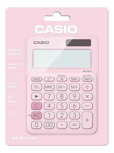Calculadora Electronica Escritorio Casio Ms-20uc Color Rosa
