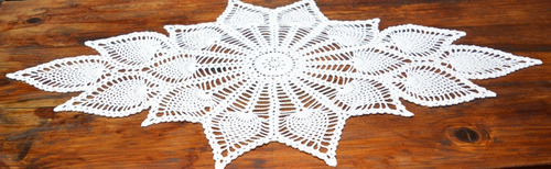 Carpeta De Mesa Camino Tejida A Crochet  50 X 90 Cm Macramé