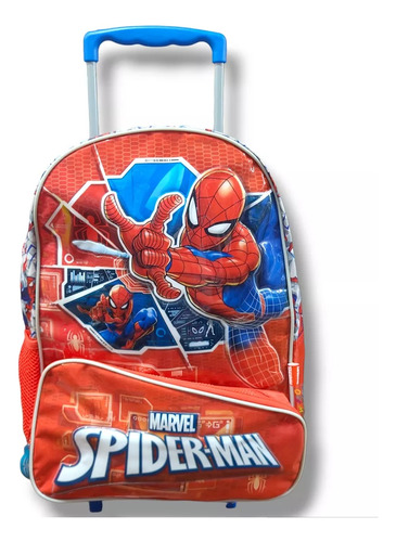 Mochila Escolar Carro Spiderman Hombre Araña Carrito 16 PuLG