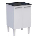 Gabinete Para Tanque Vênus Com Pedra 60cm Preto - Cozimax Cor Branco