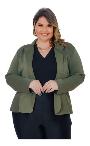 Blazer Plus Size Sem Babado Feminino Do P Ao G1 G2 G3 Roupas