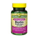 Biotin + Keratin 10,000mcg Uñas Piel Cabello 60pz Importado 