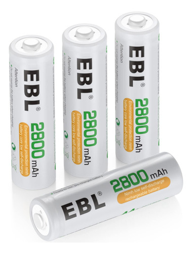 Baterias Aa Recargables 2800 Mah Paquete De 4 Pilas Ebl Dobl