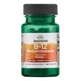  Vitamina B-12 Metilcobalamina/ Sabor A Cereza/60 Tabletas 