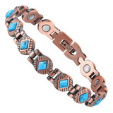 Pulsera Cobre Puro Pulsera Ágata Azul Magnética For M