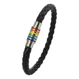 Nanafast Titanio Acero Iman Arco Iris Orgullo Lgbt Pulsera