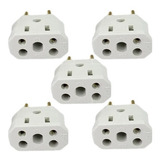 Kit 5 Plugs Adaptador De Tomada Bob Esponja 10a/20a 3/2pinos 110v/220v