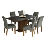 Juego Comedor Mesa  Tablero Madera 6 Sillas Hanna Madesa M/n