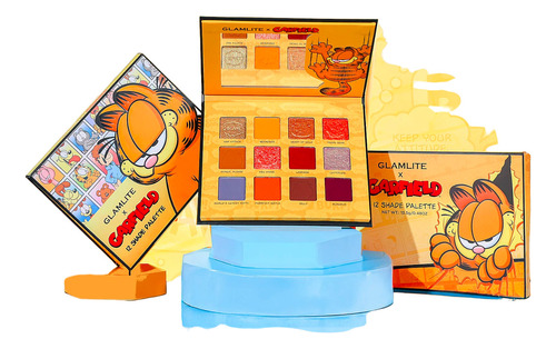 Garfield X Glamlite., Paleta De Sombras 12 Tonos Original