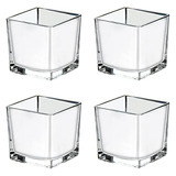 Jarrones De Vidrio Cuadrados 5 X5  Cubo Vaso Galvanizad...