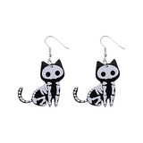 Pendientes De Gato Negro Para Mujeres Y Niñas, Lindos Y Dulc