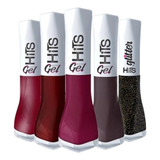 Hits Kit Glam Esmalte 5free Efeito Gel 05 Cores Sem Cabine