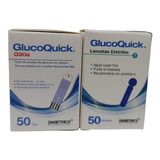 Combo 50 Tiras De Prueba Glucoquick + 50 Lancetas