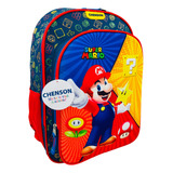 Mochila, Mario Bros, Mario, Luigi, Bowser, Peach Chenson Primaria Original