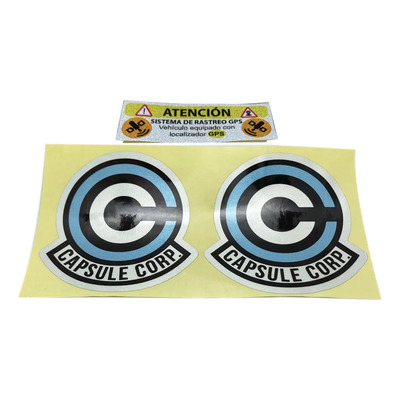 Sticker Calcomania Para Auto O Camioneta Capsule Corp 2 Pzas