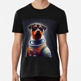 Remera Rottweiler Con Ropa De Astronauta Algodon Premium