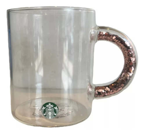 Taza Starbucks Confetti Rose Gold Ed. Limitada-vidrio