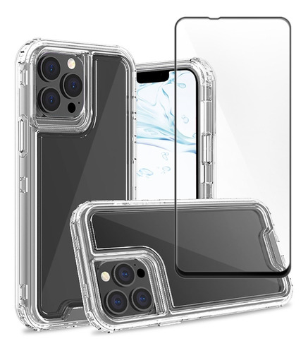 Mica + Case Protector Uso Rudo 3 En 1 360 Para iPhone Series