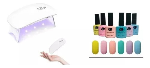 Lámpara Led Sun Mini + 1 Gel Semipermanente Esmalte Uñas