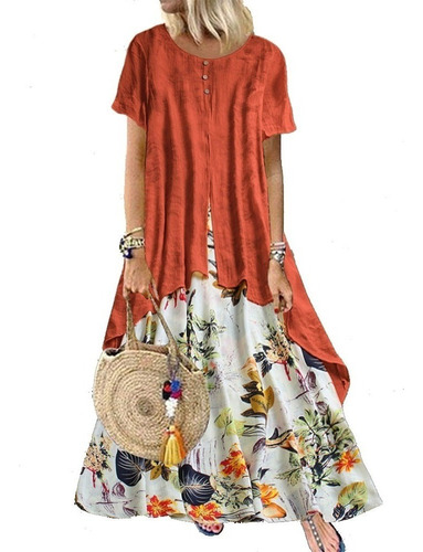 Vestido Maxi Casual De Las Mujeres - Tallas Grandes