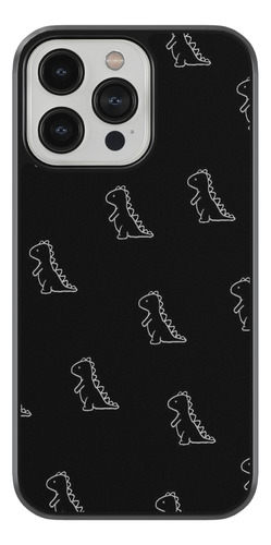 Case Funda Para Celular Dinosaurios Negro Blanco Tapiz