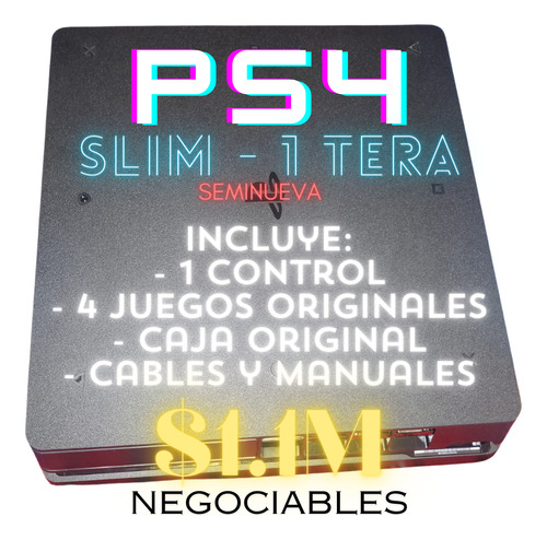 Ps4 Slim 1 Tera + 4 Juegos 