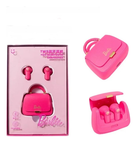 Audífonos Bluetooth Barbie  Bolso Rosa