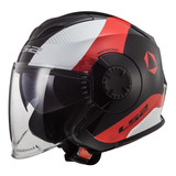 Casco Abierto Moto Ls2 570 Verso Technic Doble Visor Plan