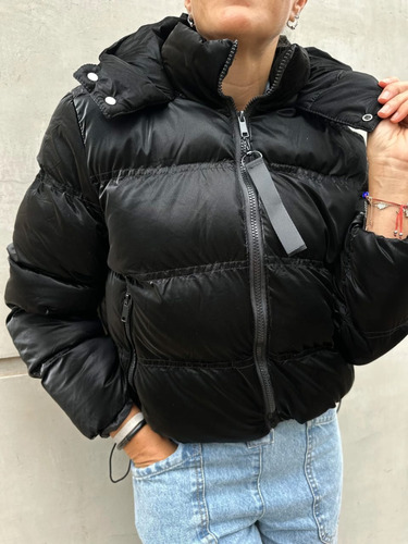 Campera Puffer Corta Metalizada Premium Inflable Mata 