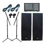 Combo Sonido Consola Potenciada Sunset Jcb608cl + Cajas Y Ac