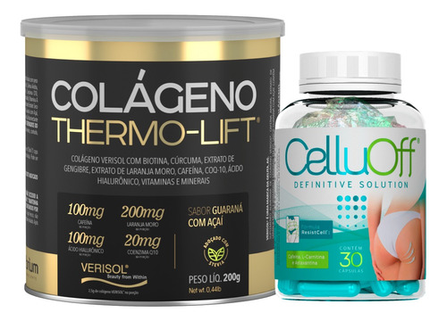 Colágeno Verisol Thermo Lift Laranja Moro Cafeína + Celluoff