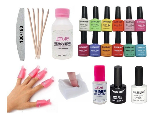 Kit Esmaltes Uv Led + Base + Top + Lima + Wipes + Y Mas!!!