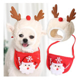 Sombrero De Navidad Para Mascota Pequeña+babero Para Toalla