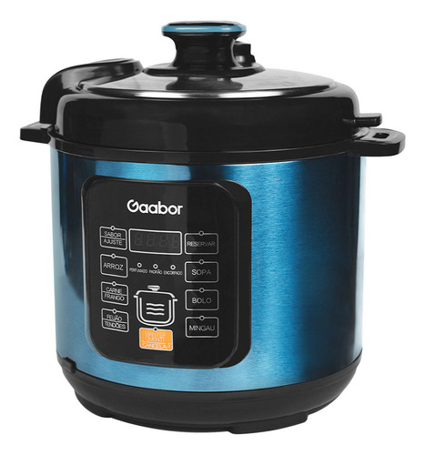 Panela De Pressão Elétrica Gaabor 6l 220v 1000w Azul Ge-s60a