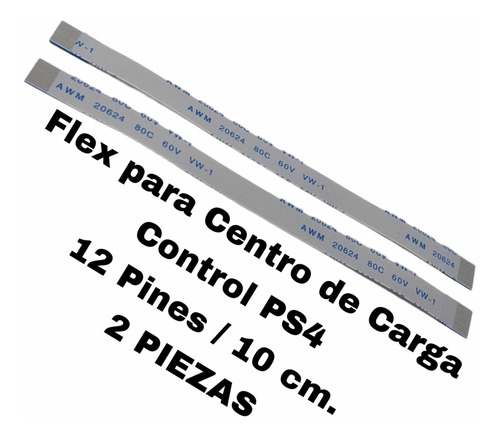 2 X Flex  Centro De Carga Para Control Ps4 12 Pines / 10 Cm.