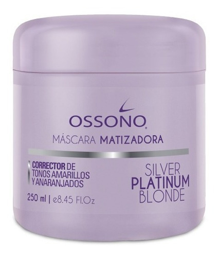 Máscara Matizadora Ossono Violeta Silver Platinum X 250 Ml