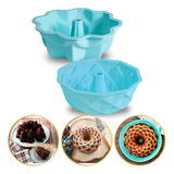 Kit 2 Forma Airfryer Bolos Pudins Assados Perfeitos Sem Óleo Cor Azul