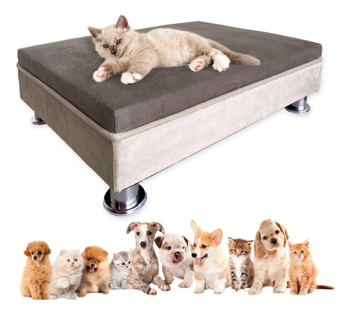 Caminha Pet Cama Box Retangular Para Cachorros Gatos 55x45cm