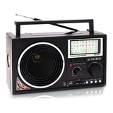 Radio Retro Recargable Solar Am Fm Bluetooth Luzled Audiobox