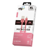 Cabo Celular/tablet Micro Usb V8 Rosa 1,5m M515pkmax ELG