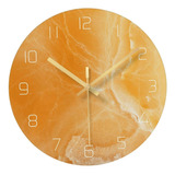 Reloj De Pared De Cristal Decoraciones De Sala De Naranja