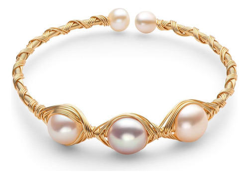 Dengguang Brazalete De Perlas Para Mujer, Perlas Cultivadas 