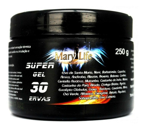 24 Und Super Gel 30 Ervas 250g Efeito Quente  Frio Mary Life