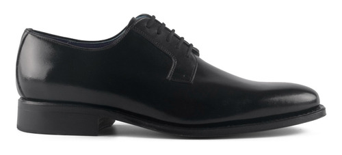 Zapato Vestir Derby Liso Negro Cuero Vacuno Hombre