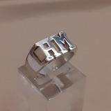 Anillo De Iniciales Caladas En Plata 925