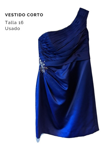 Vestido Corto Gala Azul Talla Large