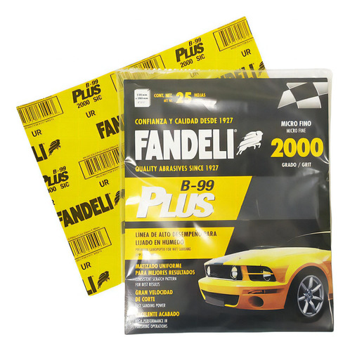 Fandeli B-99 Plus Lija De Agua 2000 Microfino 25 Pzas