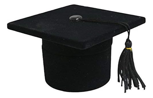 Caja Novedosa Con Gorro De Graduación De Terciopelo Flocado,