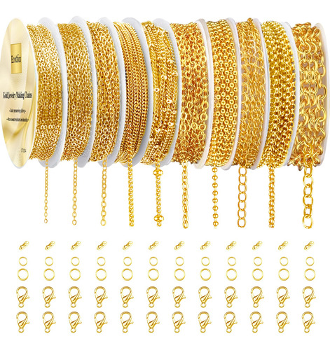 Ecoofor Cadenas De Collar De Oro Para Hacer Joyas, 78.7 Pie.