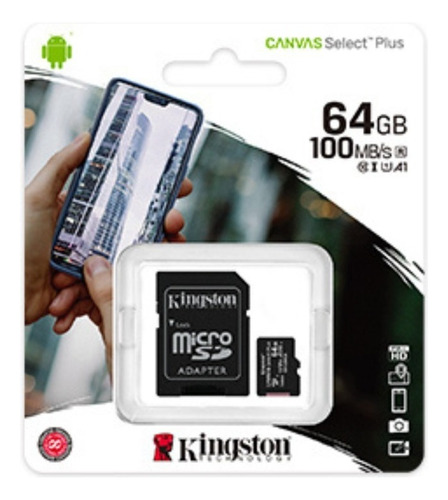 Tarjeta De Memoria 64gb Micro Sd Para Celulares Kingston C10